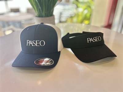 Blue and White Paseo Hat - Black Visor